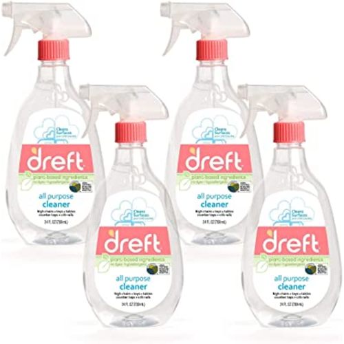 Dreft Cleaning Supplies, All Purpose Cleaner 24 oz Pack of 4, Safely Cleans Baby Toys, Car Seat, High Chair, Counter Tops and More, Hypoallergenic, USDA Certified Biobased Product, Phosphate Free