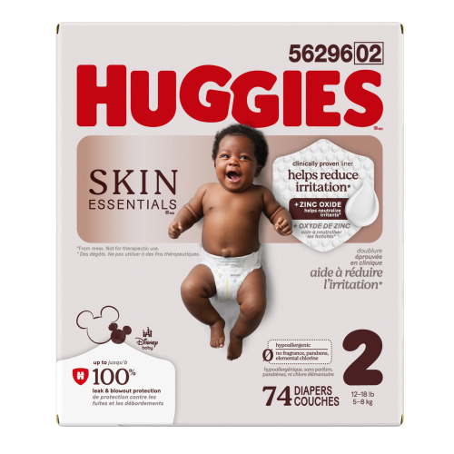 Huggies Skin Essentials Baby Diapers, Size 2 (12-18 lbs), 74 Count - Walmart.ca