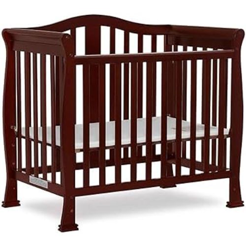 Dream On Me Addison 4-in-1 Convertible Mini Crib in Espresso, Greenguard Gold Certified, Non-Toxic Finishes, Built of New Zealand Pinewood, Comes with 1” Mattress Pad