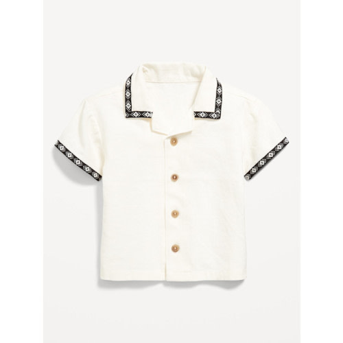 Short-Sleeve Linen-Blend Shirt for Baby