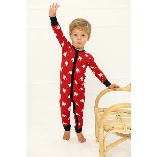 Red Bulldog Double Zipper Bamboo Sleeper