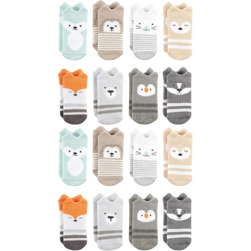 Hudson Baby Unisex Baby Cotton Rich Baby Terry Socks 16-Pack