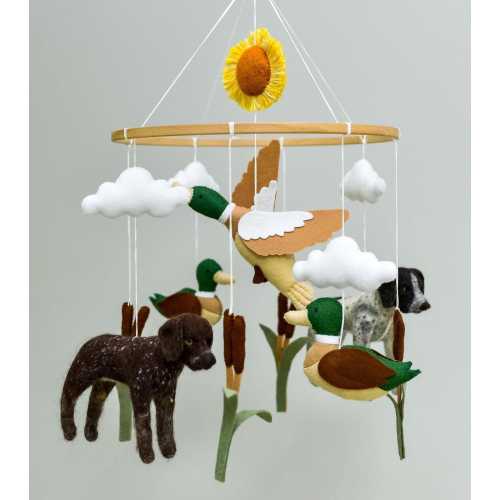 Hunting baby mobile Mallard ducks mobile baby GSP dogs custom mobile Baby shower gift