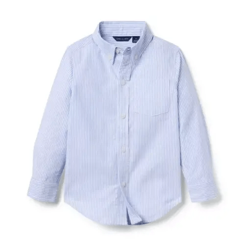 Boy Ocean Air Stripe The Striped Oxford Shirt by Janie and Jack | 6-12 months