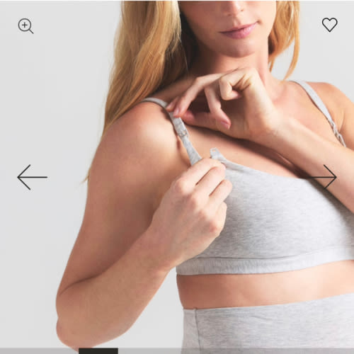 COTTON JERSEY MATERNITY NURSING SCOOP BRALETTE | LIGHT HEATHER GREY | SKIMS