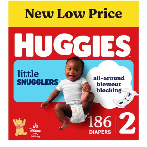 Huggies Little Snugglers Diapers Size 2, 186 Count (3 Packs of 62)