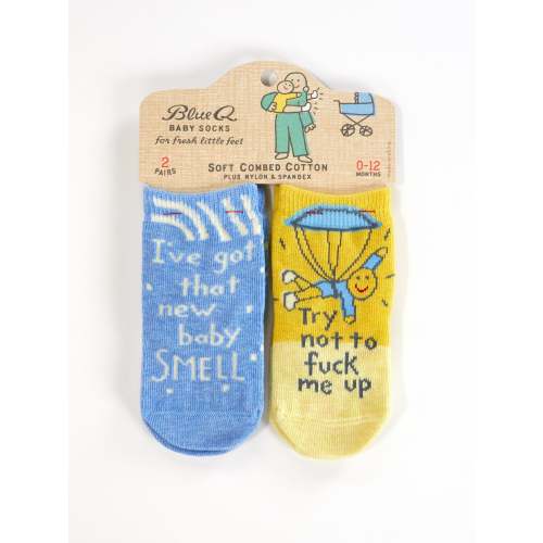 I've Got That New Baby Smell/ Try Not To Fuck Me Up Baby Socks