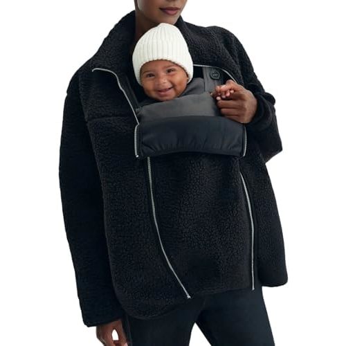 Women Fleece Zip Up 2 in 1 Baby Wearing Jacket Maternity Winter Coat Thicken Kangaroo Sweatshirt