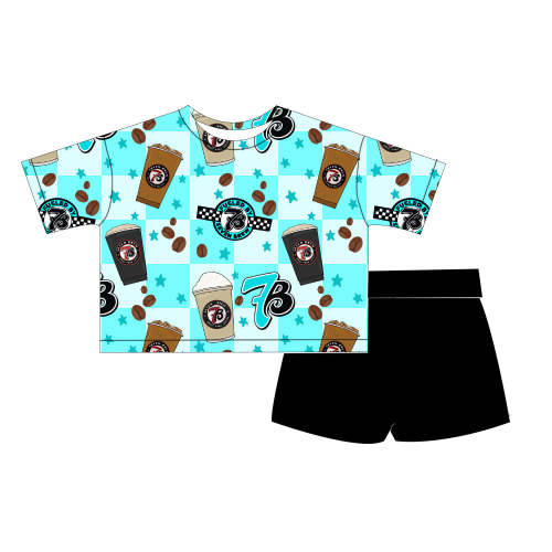 Kids Oversized Bamboo Tee & Biker Shorts Set - "7Brew" – Mom's Bamboo