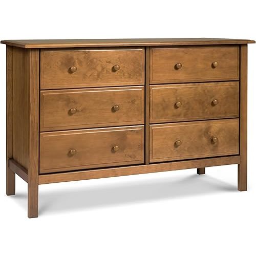 daVinci Jayden 6-Drawer Baby Dresser - GREENGUARD Gold Certified - Wooden Double Chest of Drawers for Kids, Boys and Girls - Storage Dresser for Bedroom, Nursery, Living Room & Hallway - Chestnut