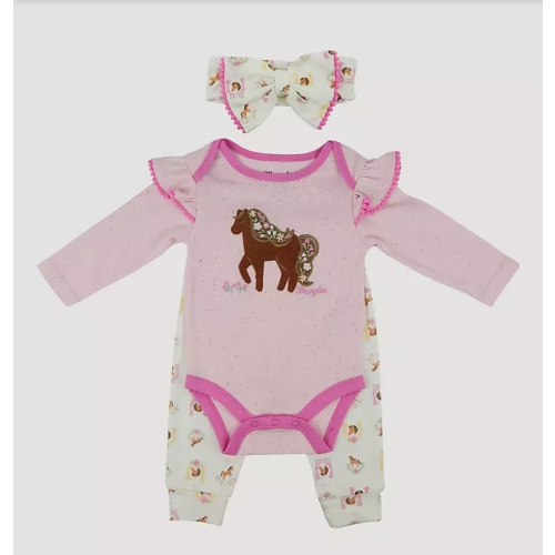 Wrangler Baby Girl Bodysuit & Jogger Set