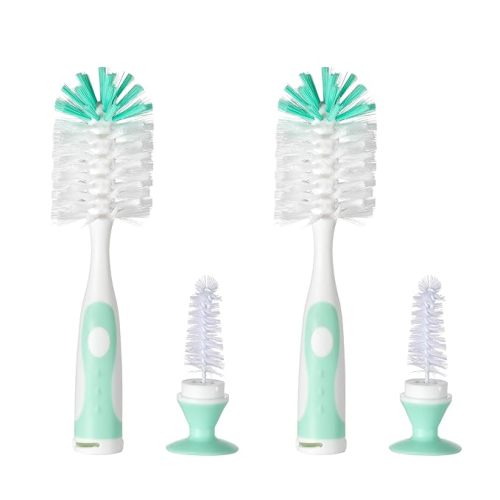 Chemimoso Multifunctional Cleaning Brush, Baby Bottle Brush, Bottle Brush Cleaner, Rotate The Suction Cup to Obtain The Small Bristle Brushes, Set X, Blue, Nylon and Nylon Brush