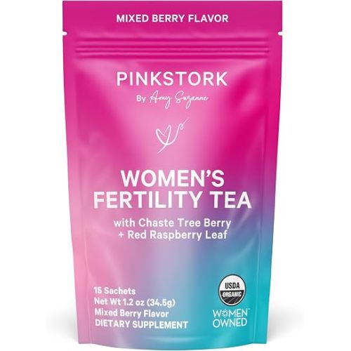 Pink Stork Organic Fertility Tea for Women, Mixed Berry, 15 Sachets