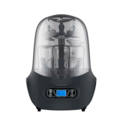 Baby Brezza Baby Bottle Sterilizer and Dryer Machine – Electric Steam Sterilization - Universal Fit - Pacifiers, Glass, Plastic, and Newborn Feeding Bottles, Charcoal