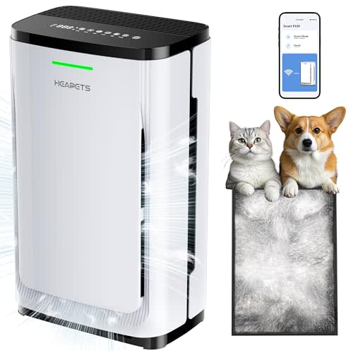 Pet Air Purifier Large Home 4200 sq ft, Suck up Floating Cat Dog Hair Dander, 7-Stage H13 HEPA Anion Activated Carbon Filter, Air Purifiers with APP for Odor Allergies Smoke Dust, Zero Ozone, P339