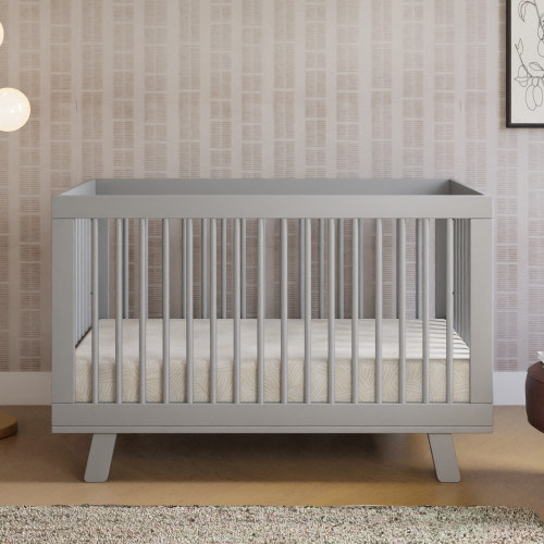 babyletto Hudson 3-in-1 Convertible Crib with Toddler Bed Conversion Kit - Grey