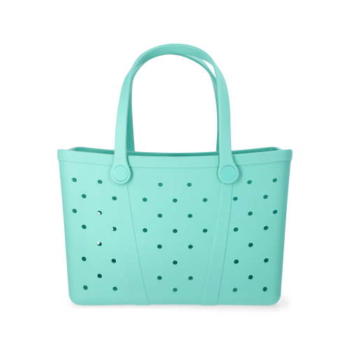 Time and Tru Women's Waterproof EVA Beach Tote Bag, Teal