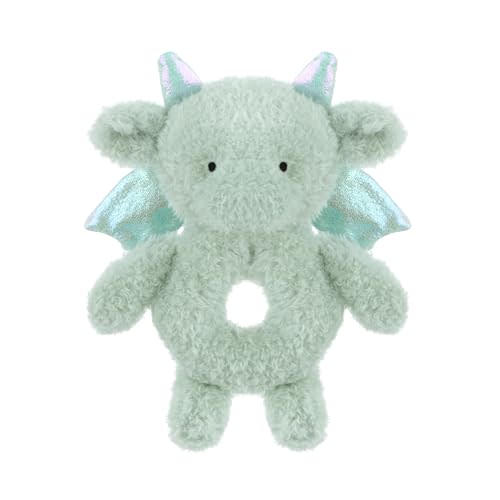 Apricot Lamb Baby Dragon Dinosaur Soft Rattle Toy, Plush Stuffed Animal for Newborn Soft Hand Grip Shaker Over 0 Months (Dragon, 6 Inches)