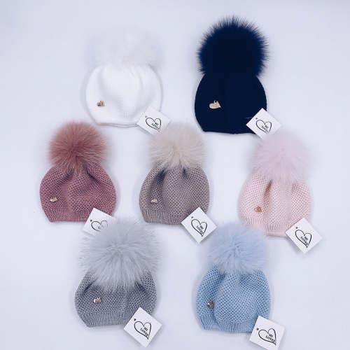 MI LOVES SIGNATURE Luxurious knitted Pompom Hat(ALL COLOURS)