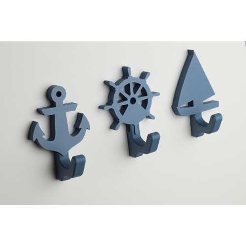 Nautical Wall Hook | anchor, sailboat, wheel, lighthouse, seashell, starfish | ocean themed room