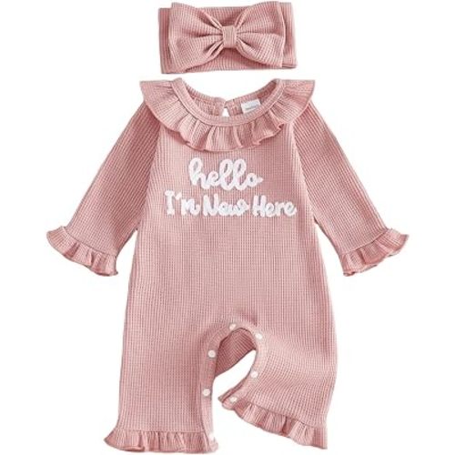 Infant Baby Girl Fall Outfit Romper Jumpsuits Newborn Waffle Clothes