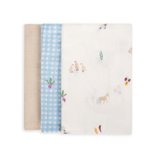 Avery Row - Muslin Squares - Little Farm - Set of 3 – Kidz District