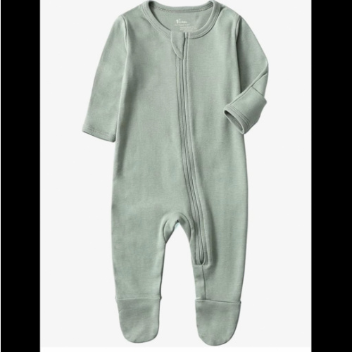 0-3mos O2 BABY Baby Boys Girls Organic Cotton Zip-Front Sleeper Pajamas, Footed Sleep 'n Play