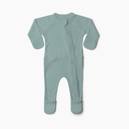 Goumi Kids Organic Cotton Footie - Sea Glass, 0-3M