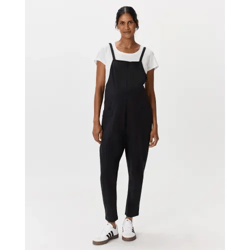 Organic Cotton Maternity Overalls in Black