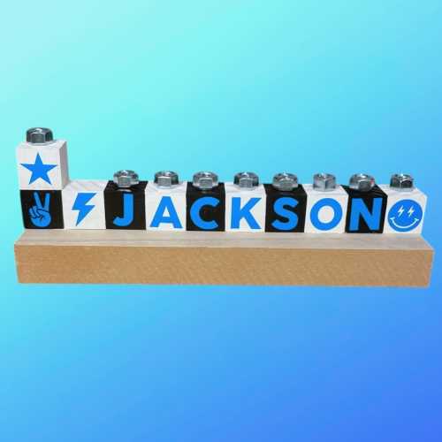 Hanukkah Menorah Chanukah Gift Present Kids Children Blocks Custom Personalized Customized