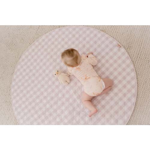 Waterproof Padded Play Mat | Blush Gingham