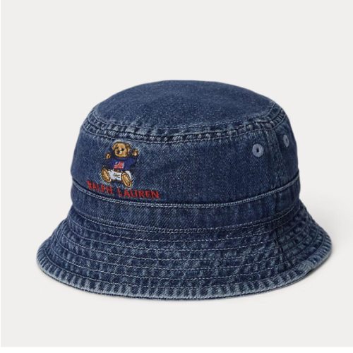 Polo Bear Indigo Denim Bucket Hat