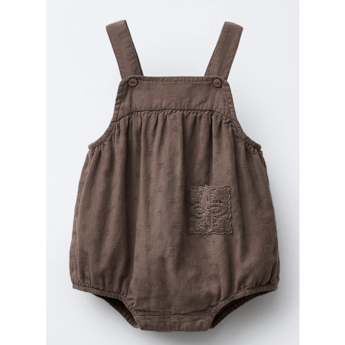 EMBROIDERED LACE ROMPER - Brown | ZARA United States