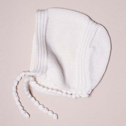 Organic Baby Bonnet Hats, Hand knit