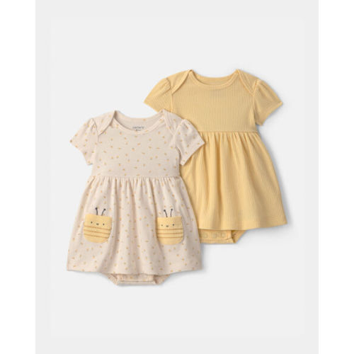 Baby Girl 2-Pack Bee Short-Sleeve Dresses - Yellow | Carter's
