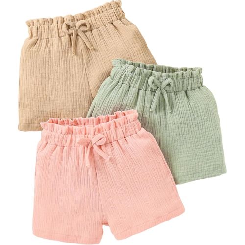 FirstTrail Toddler and Baby Girl Shorts Soft Cotton Casual Summer Clothes Size 6M-3T (US, Age, 9 Months, 12 Months, Pink)