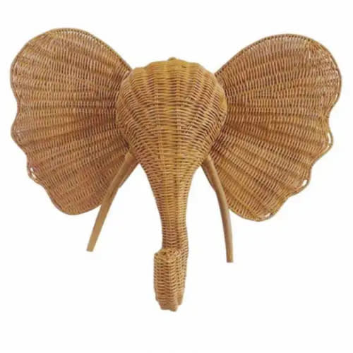 Natural Woven Elephant Wall Decor, 18x20