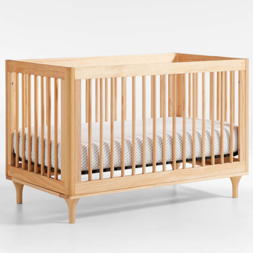 Babyletto Lolly Natural Wood 3-in-1 Convertible Baby Crib with Toddler Bed Conversion Kit