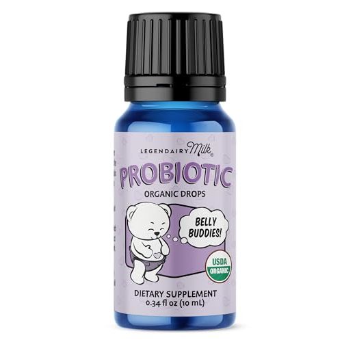Legendairy Milk Baby Probiotic Drops Organic - Colic and Gas Drops for Newborns & Toddlers - Digestive Support, Constipation Relief - Toddler Probiotic Supports Occasional Diarrhea & Gas, 33 Servings