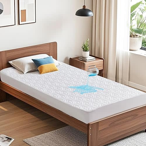BEDLORE Waterproof Mattress Protector, Twin Size Mattress Pad
