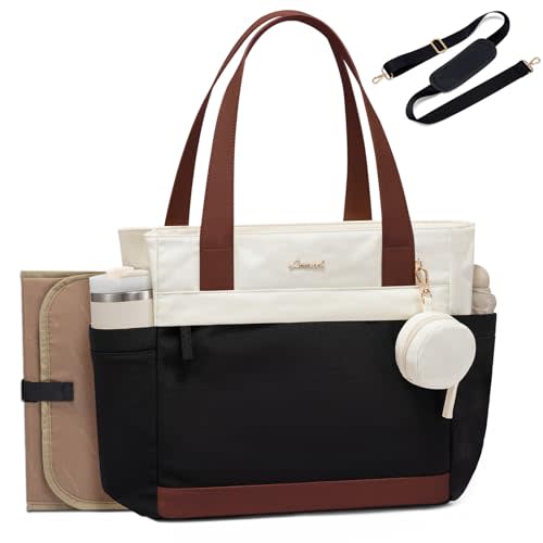 LOVEVOOK Diaper Bag Tote Large Baby Bag for Mom Hostipal and Travel Diaper Tote for Baby Boy with Pacifier Case Changing Pad