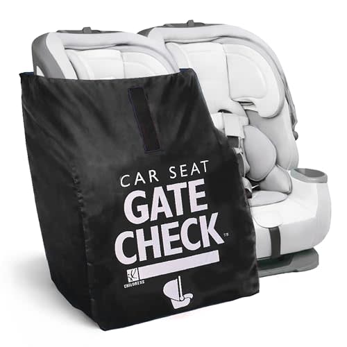 J.L. Childress Gate Check Travel Bag for Car Seats & Infant Carriers, Black | AirTag compatible Gate Check Bag keeps ALL baby car seats clean, protected & easy to identify when airport gate checking