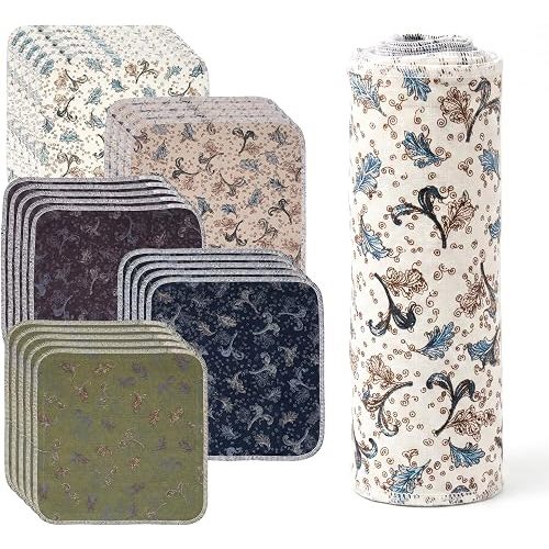 Multi-color Kitchen Washcloths Washable, Absorbent and No Tear Bidet Unpaper Towels for Home, 9.64 X 0.07 X 9.64 Inches (Soft lotus flower)
