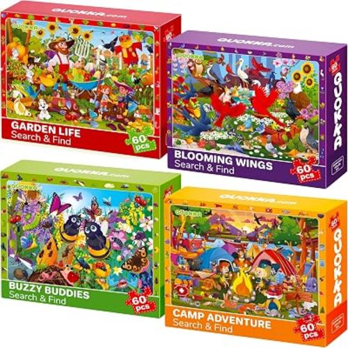Puzzles for Kids Ages 6-8 - 4 x 60 Piece Jigsaw Kids Puzzles Ages 4-6
