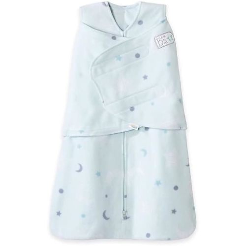 HALO Micro-Fleece Sleepsack Swaddle, 3-Way Adjustable Swaddle Blanket for Newborn and Infants, TOG 3.0 for Cold Climates, Hip Healthy, Modern Stars, Small, 3-6 Months