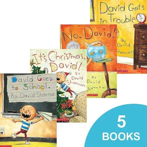 No, David! 5 Book Set (No, David!, Grow Up David!, It's Christmas, David!, David Gets Into Trouble, and David Goes to School)