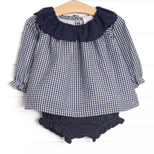 Campfire Classic Scalloped Collar Diaper Set, Navy – Stitchy Fish