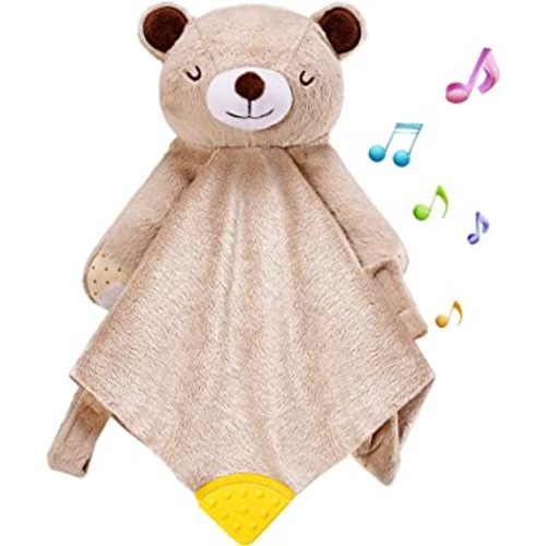 BEREST Rechargeable Baby Cry Sensor Sleep Soother Heartbeat Bear Lovey Blanket Comforter Toy, Help Newborns Go to Sleep Faster & Stay Asleep Longer, Great Nursery Decor Infants Shower Gifts