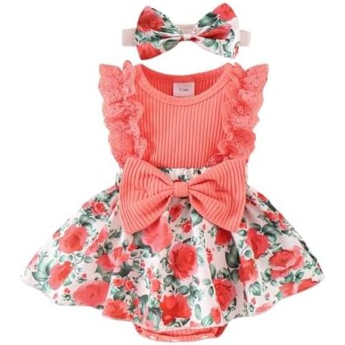 Baby Girl Newborn Lace Romper Dress Sleeveless Summer Outfits 0-12M