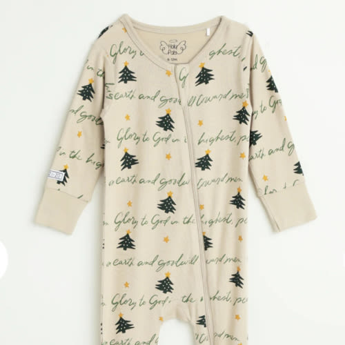 Glory to God Christmas PJ Footless Onesie Bamboo – Holy Pals